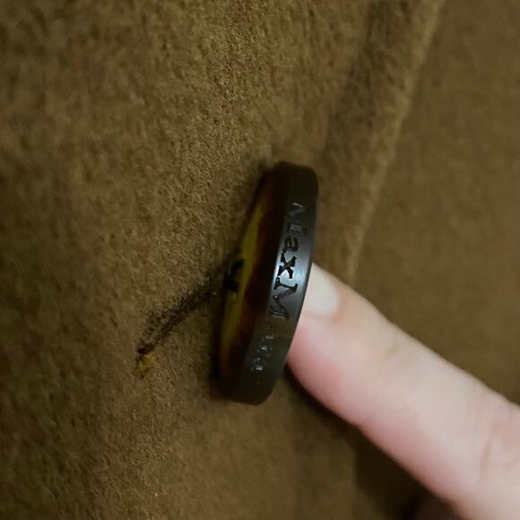 Max Mara Virgin Wool Cashmere Coat US 8 Brown Collared Barn Chore Coat Luxury - Picture 12 of 16